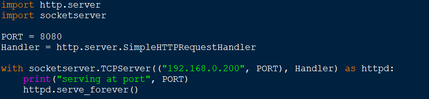 Python HTTP development server code